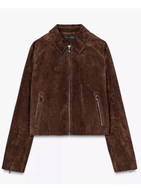 ZARA Brown Real Suede Leather Jacket